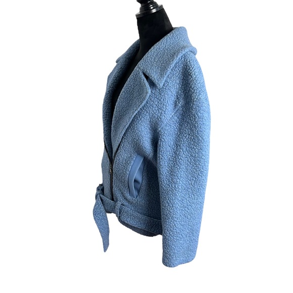 Tibi Blue Oversized Moto Jacket Coat Bloggers Fav EUC SZM - Picture 8 of 13